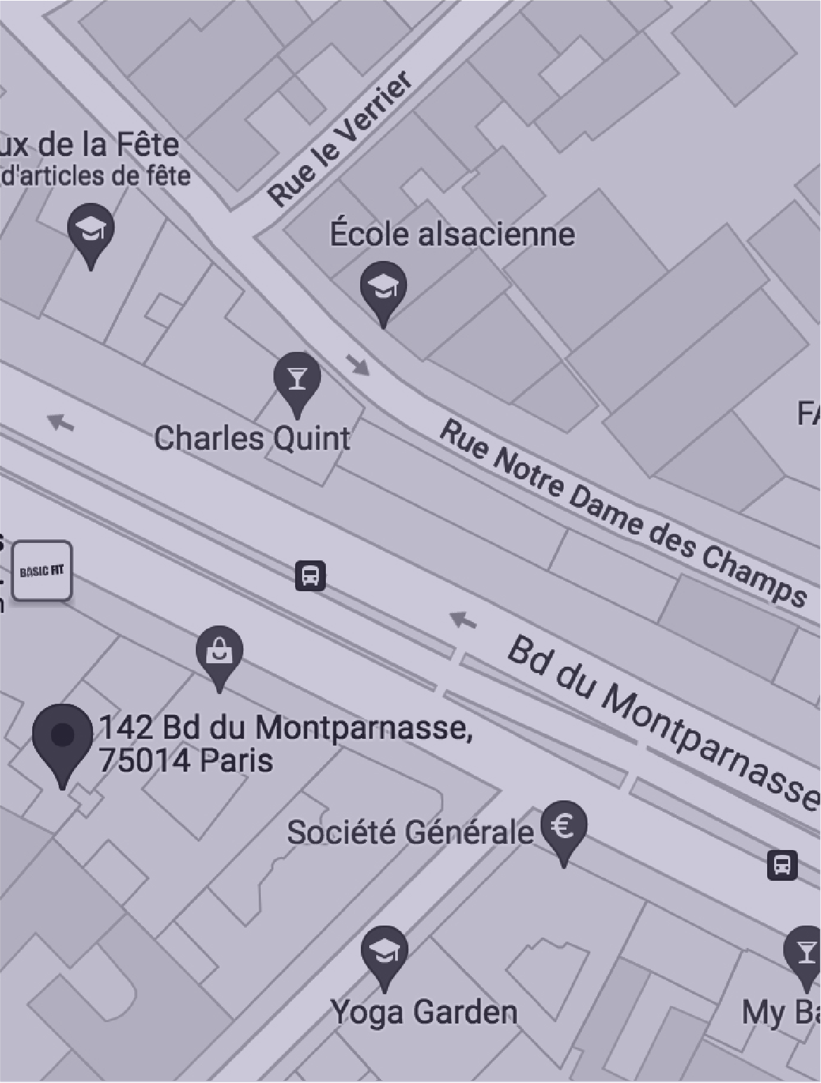 Carte du quartier du cabinet du Docteur Tazartes